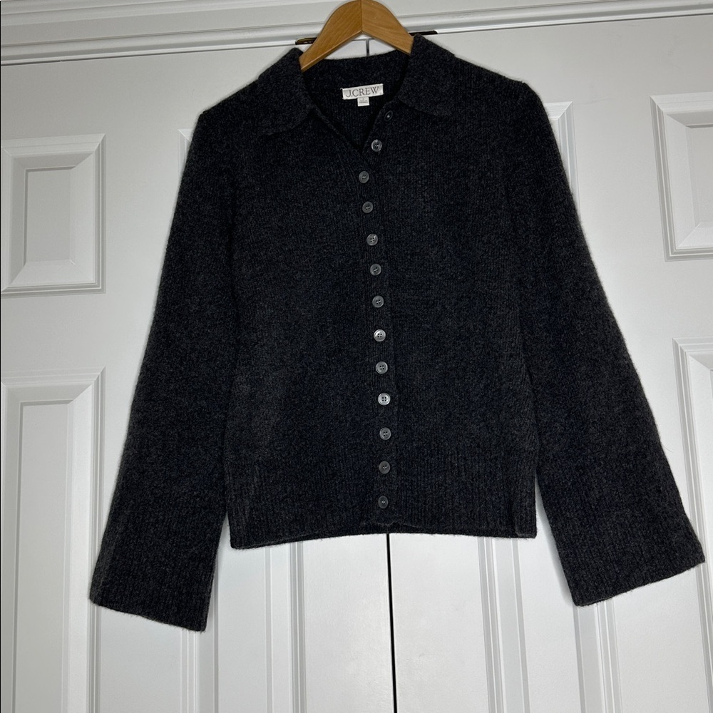 JCrew Milano cinched-waist cardigan, charcoal SzSmall - Picture 6 of 10